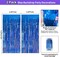 Blue Streamers Party Decorations 3.3x8.2ft, 2 Pack Dark Blue Tinsel Backdrop for Ocean Themed Party Decor, Glitter Blue Foil Fringe Curtains for Door Decorations Hanging Birthday Baby Shower Halloween